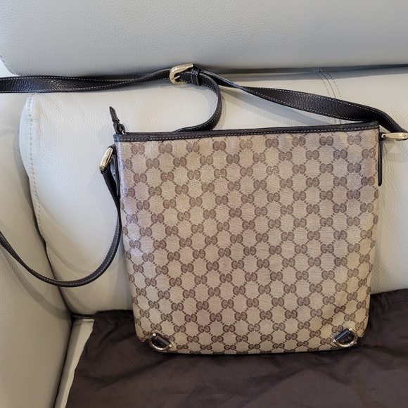 Gucci monogram crossbody crystal canvas and leather bag - Picture 6 of 14